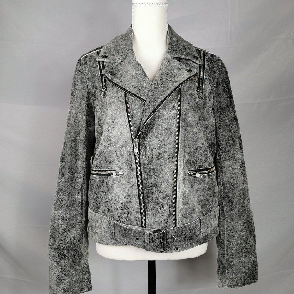 NWOT Free People Distressed Lamb Leather Jacket
